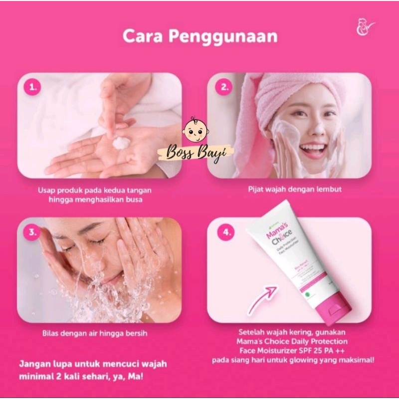 MAMA'S CHOICE - Gentle Face Wash / Facial Wash / Sabun Cuci Muka Aman untuk Ibu Hamil dan Menyusui