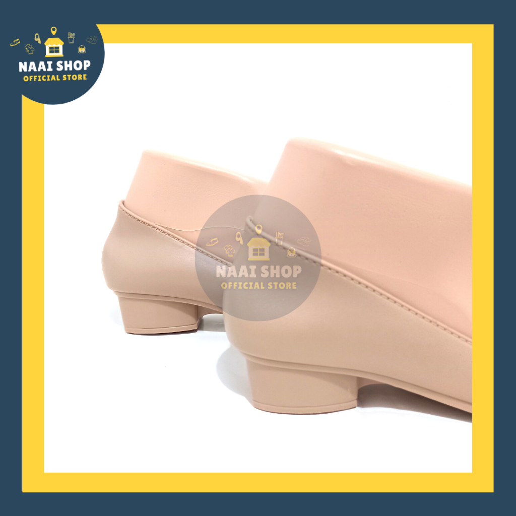 Sepatu Wedges Wanita Polos Size 37-41 Heels Sedang -+ 4 CM Jelly Shoes Soft Color Doft Slip On Kerja Kuliah Sekolah Terbaru Selop Bahan Karet Kasual Korea Style Kekinian Slop Formal Cewek Import Premium Murah Pantofel Terlaris Jinjit Mokaya 053 Naai Shop