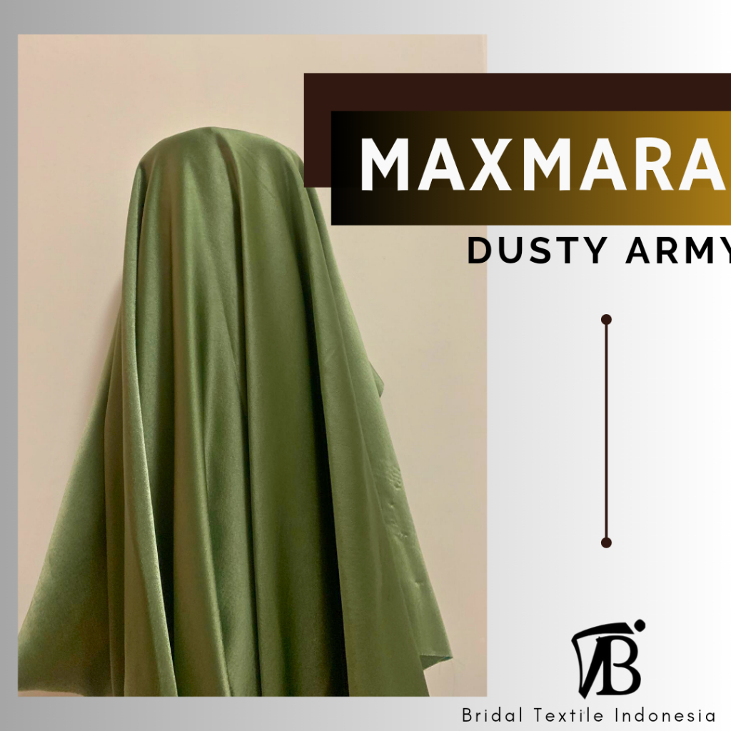 Bahan Kain Satin Maxmara Original Premium Lux Luxury Kebaya Gaun Pengantin Bridesmaid Warna Hijau Du