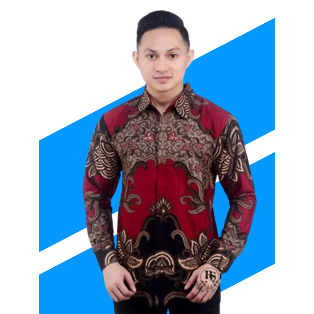 grosir batik pria lengan panjang jombo M_ 10xl