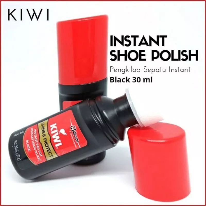 Semir Sepatu Kiwi Cair Hitam Cokelat 30 ml Shoe Polish Warna Coklat