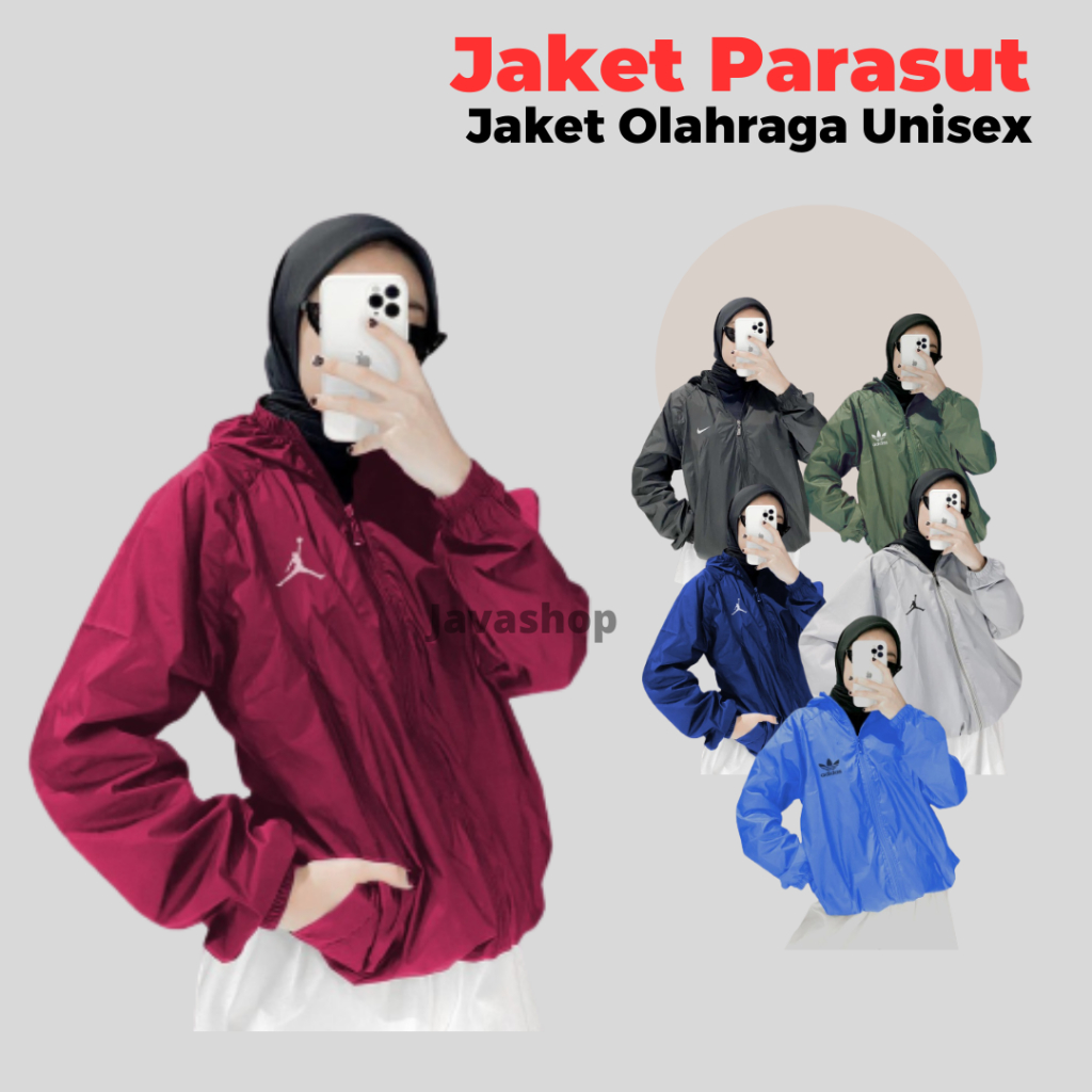 Jaket Parasut Jaket Olahraga Pria Wanita
