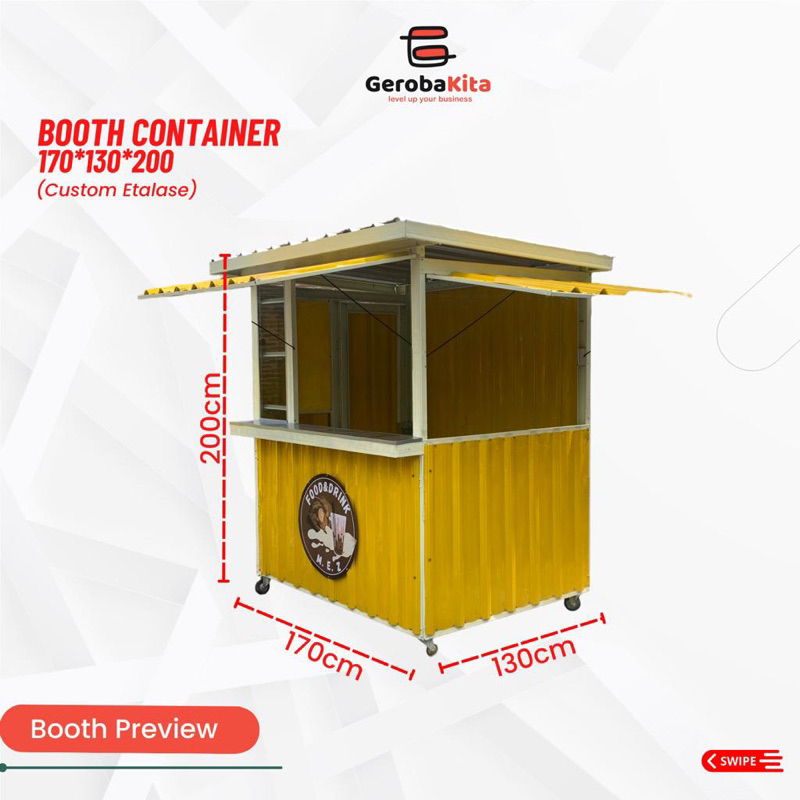 Booth Container Minuman Custom Etalase