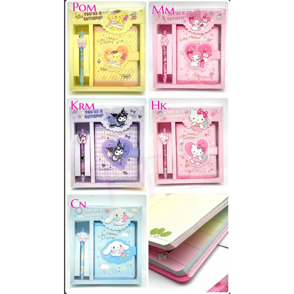 

( ^ ω ^ )✧-EI Gift set diary n pen | diary set anak | buku + pulpen melody kuromi