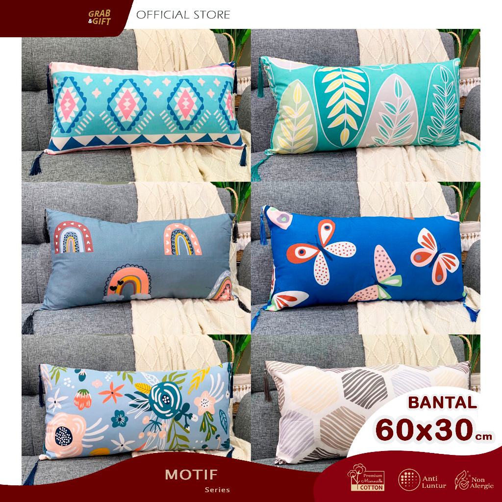 [SALE] Bantal Sofa Print 60x30 Motif Abstrak Pattern Mix Aesthetic Estetik Grabandgift