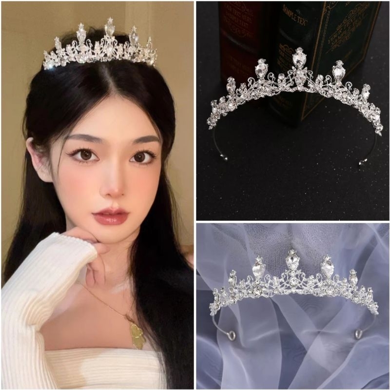 Inara Crown - Mahkota Simple Silver - Mahkota Pengantin Wisuda Engagement