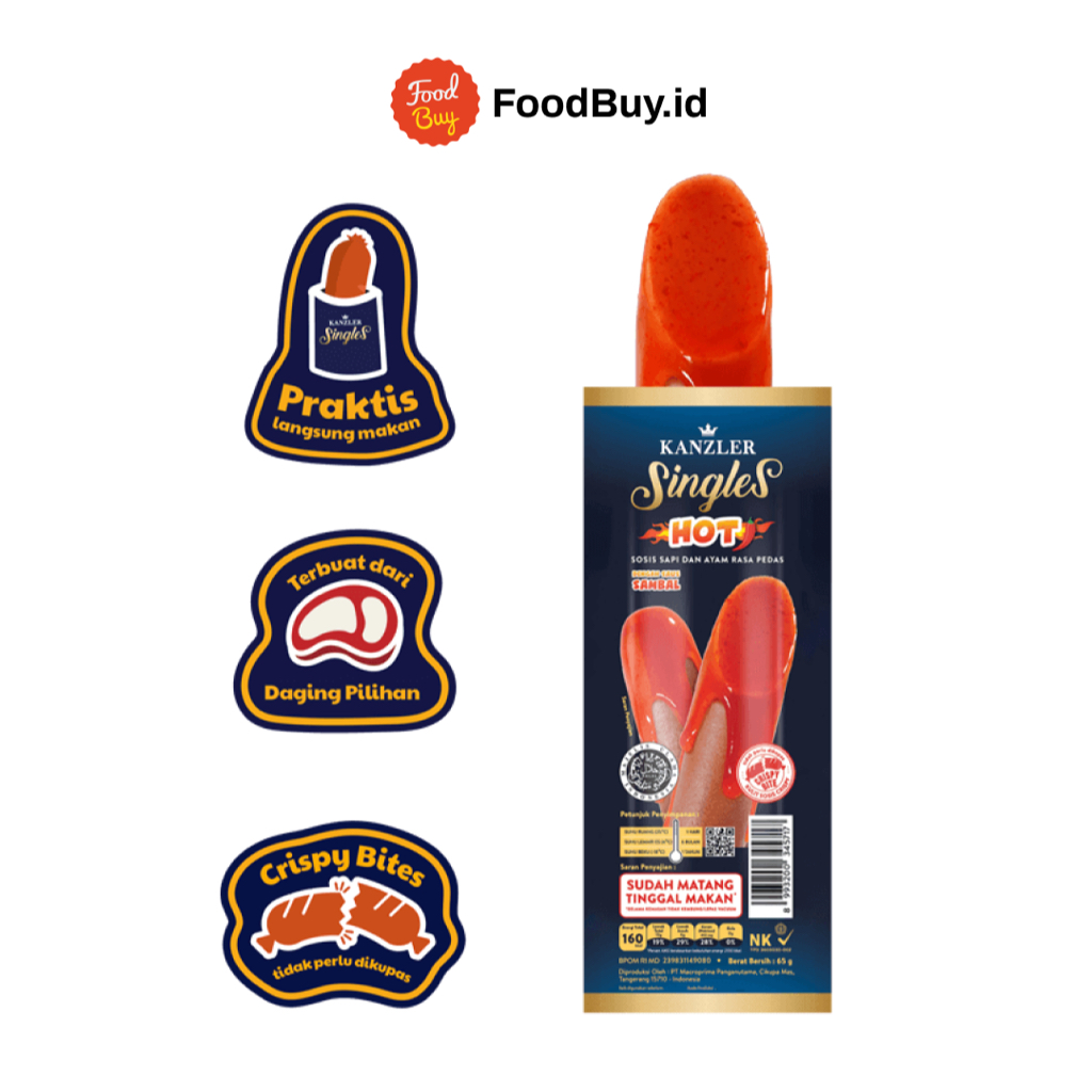 

Kanzler Singles Sosis Ayam & Sapi Hot 60 gr