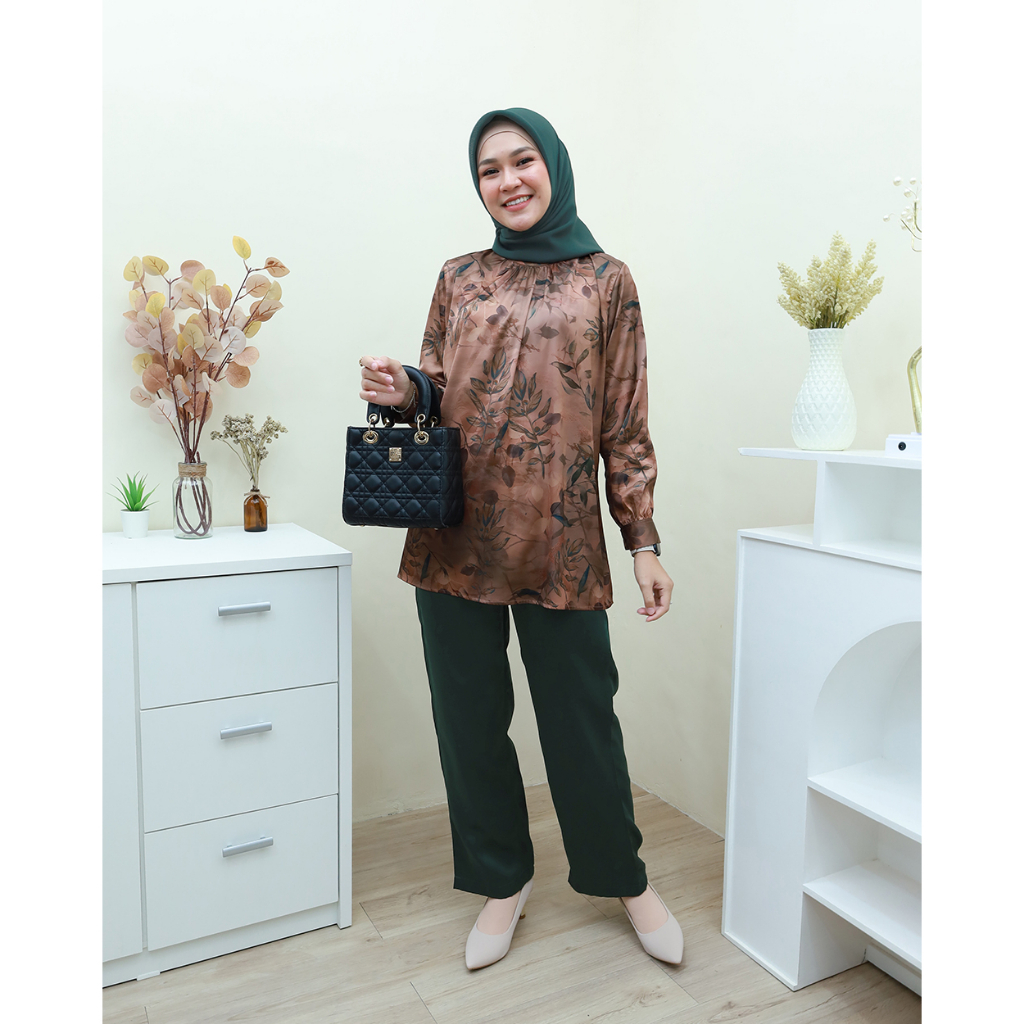 One Set MABA  Motif Armani Silk - Setelan terbaru by Hijab Mamah icis