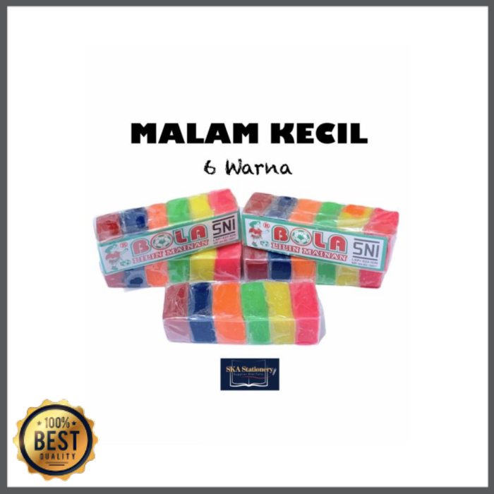 

Lilin Mainan/Malam/Plastisin/Playdough Kecil 6 warna Pak Terlaris