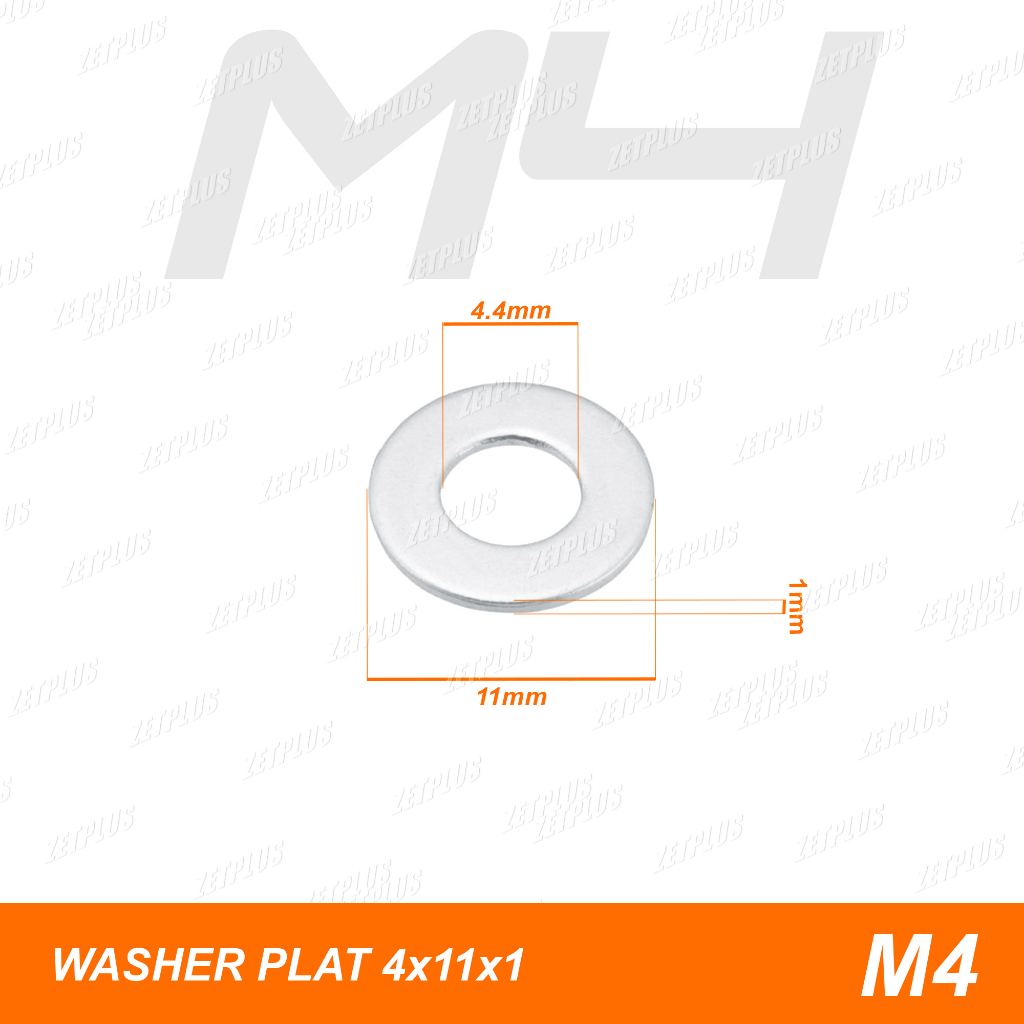 RING PLAT M4 STD UNIVERSAL/flat washer 4mm