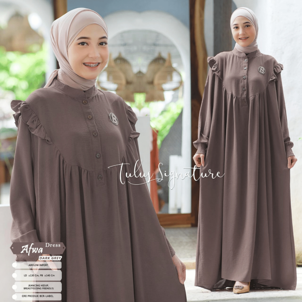 tulus signature gamis jumbo polos ld 120 -130 dress airflow big size afwa meta maxi