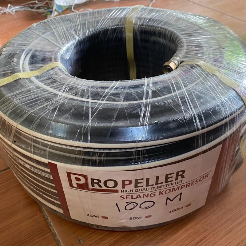 100 METER Hitam PROPELLER selang angin kompresor ( 5/16” inci ) 8.5 x 100meter high pressure hose 10