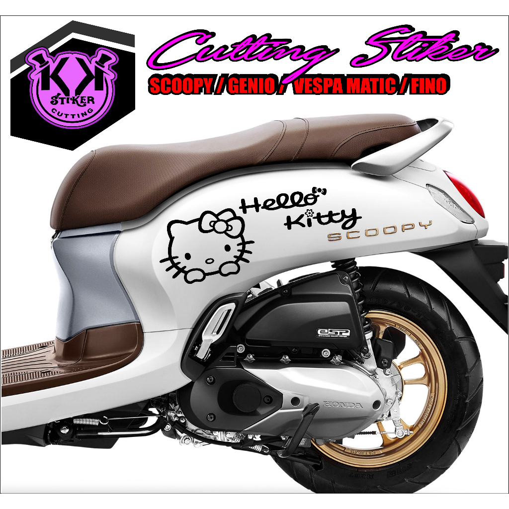 STRIPING FAZZIO KARTU/SC.072/KARAKTER/STRIPING SCOOPY.VESPA.GENIO/STIKER CATING HELLO KITTY /STIKER 