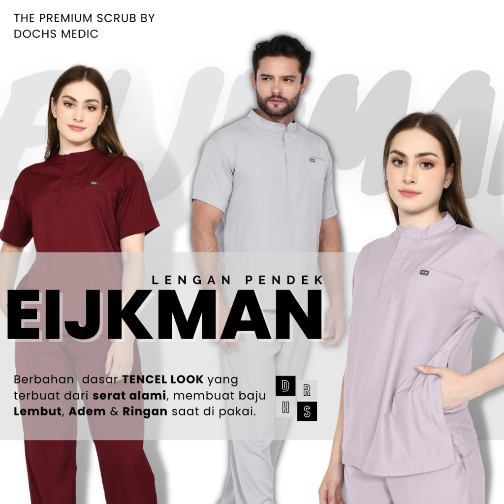 EIJKMAN Scrubs Medis / Baju OK / Baju Jaga Lengan Pendek (The Prime Scrubs By DOCHS MEDIC)