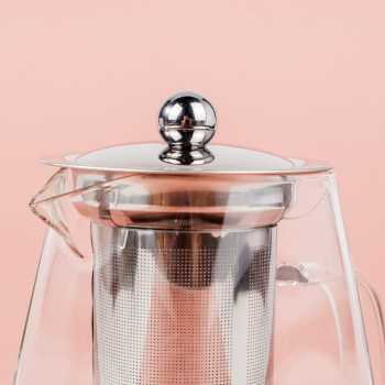 Teko Kaca Teh Pitcher Borosilikat dengan Saringan Stainlees Steel / Teko Tempat Pembuat Teh Kopi / Teapot Kaca Saringan Teh Kopi Air Minum material Kaca Gelas Borosilikat Tahan Panas / Chinese Tea Pot Teko Pitcher Saringan Alat Seduh Teh Unik Aesthetic