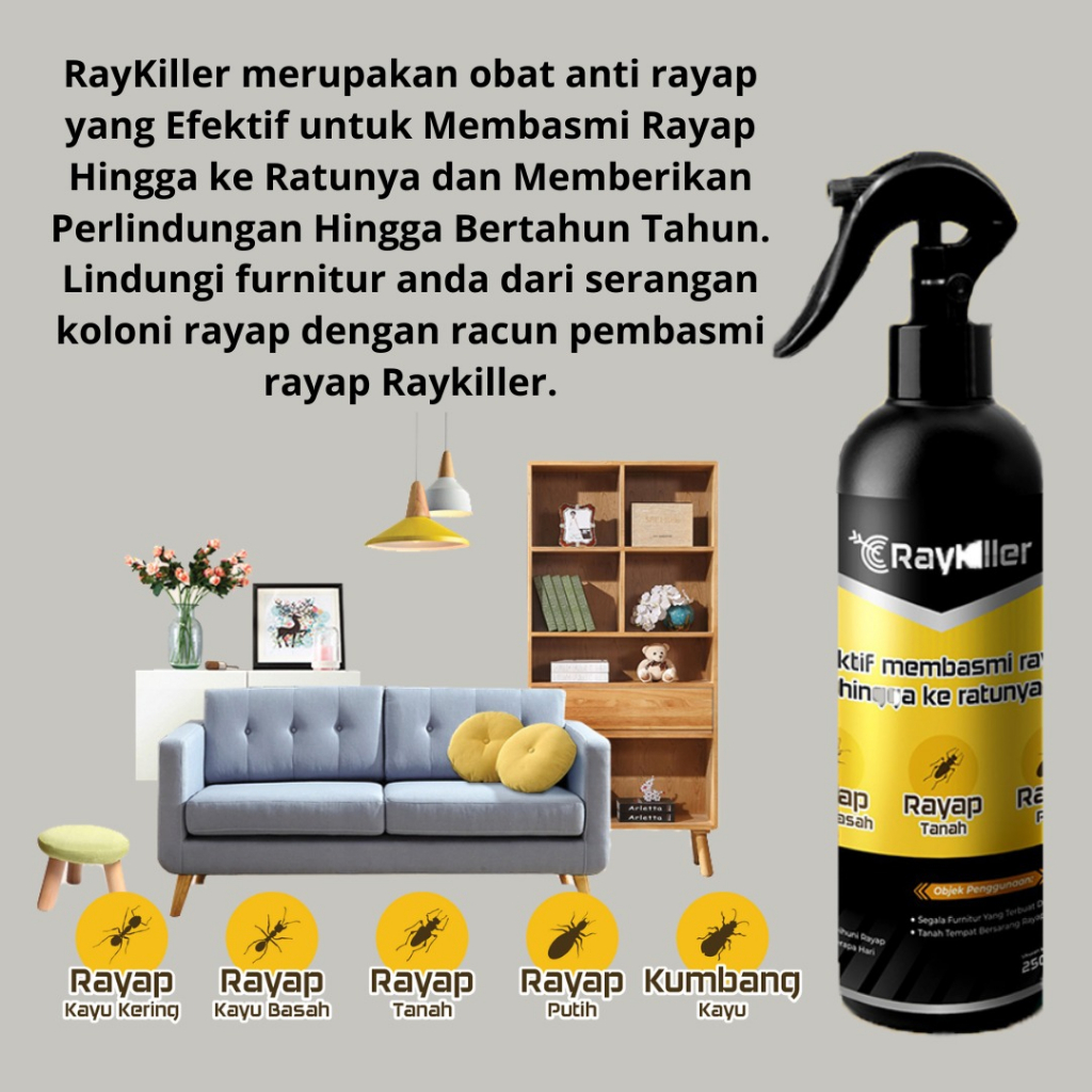 PAKET Pembasmi Serangga - RayKiller Pembasmi Rayap dan ByebugKiller Pembasmi Kutu Busuk / Kutu Anjing / Tungau