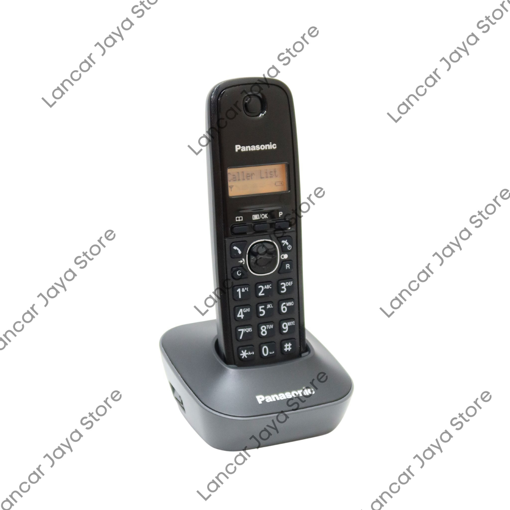 Panasonic Wireless Phone KX-TG1611- Hitam Meja/Gantung/Wireless/Kantor - Hitam