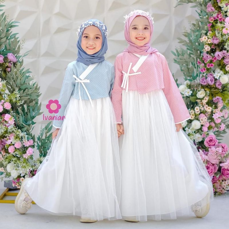 Clara hanbok. gamis tile anak ala korea