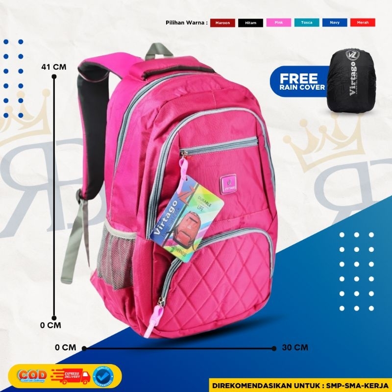 Tas Ransel Virtago Terbaru/Tas laptop Virtago/Tas Sekolah Untuk SMP-SMA