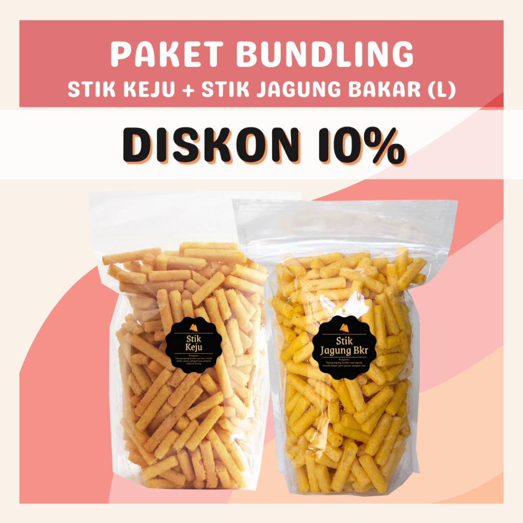 [DELISH SNACKS] Paket Bundling Stik Keju + Balado + Sapi Panggang + Jagung Bakar (L) / Special Bundle Package