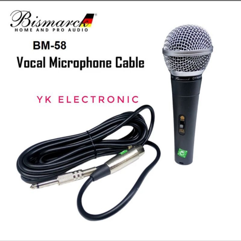 mic bismarck bm 58 microphone kabel berkualitas