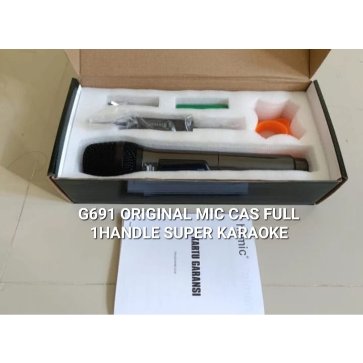 G691 MIC Wireless Microphone Singel Satu Mikropon Tanpa Kabel UHF SERIES Single Wireles Homic SUPER 