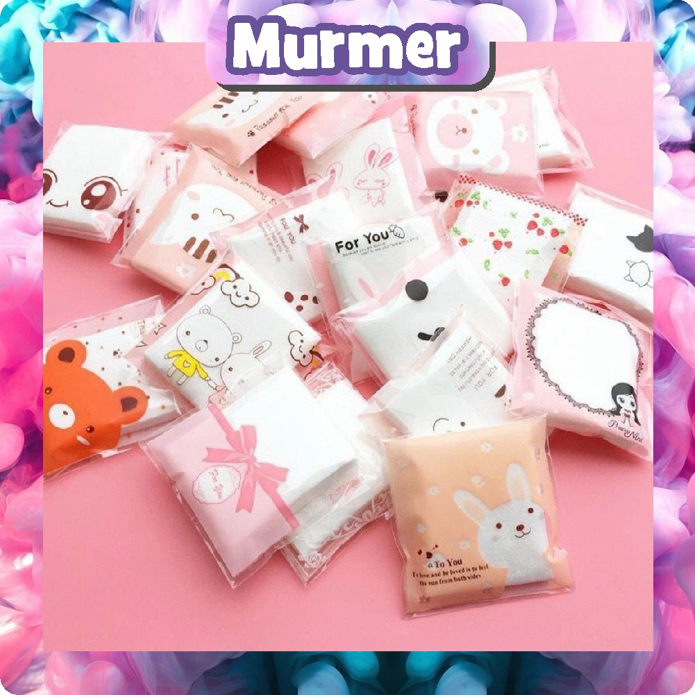 MurmerOfficial Kapas Toner Isi 25Pcs Karakter Kartun Kapas Wajah Tipis Pembersih Make Up Kemasan Cotton Pads Travel Size 25 Lembar R897