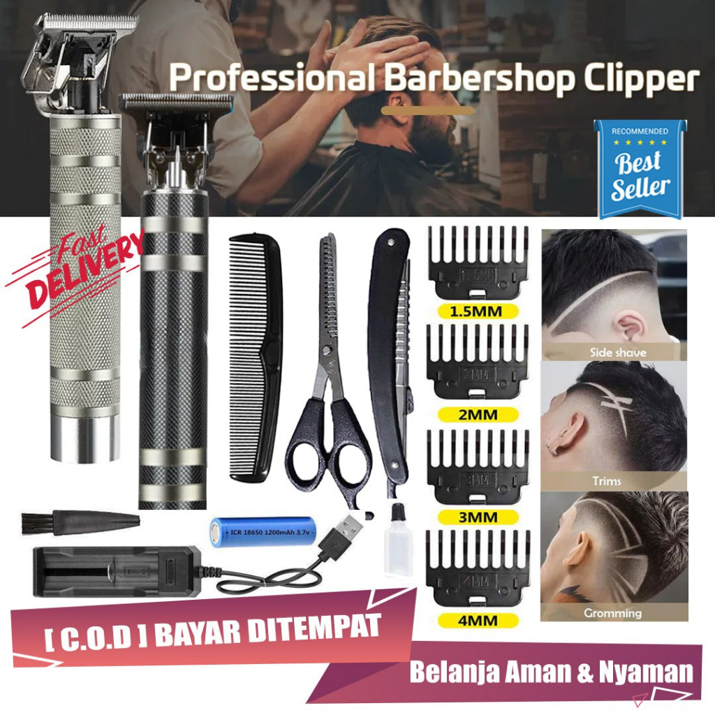 Alat Cukur Rambut Profesional Baldheaded Hair Clipper Barber Carving Crafs Retro Cordles