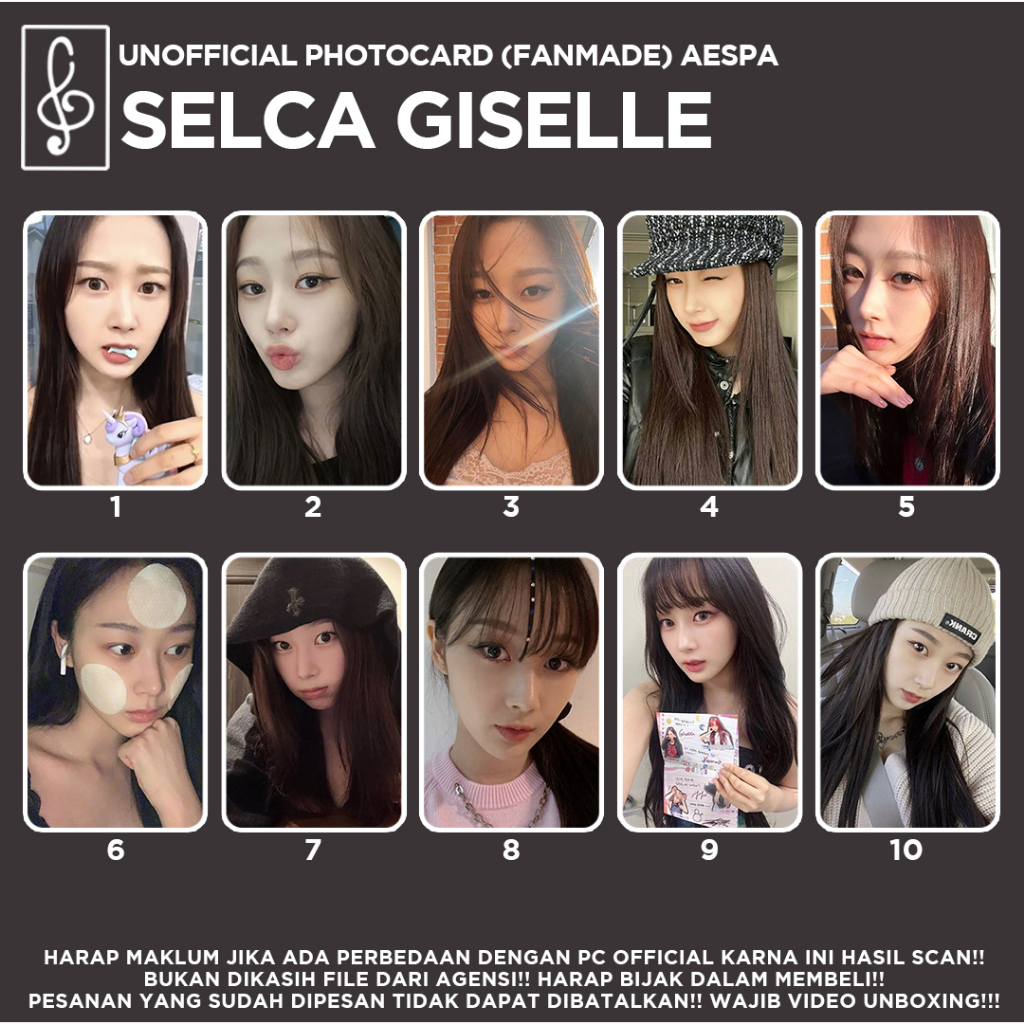 [AESPA] SELCA GISELLE PHOTOCARD UNOFFICIAL