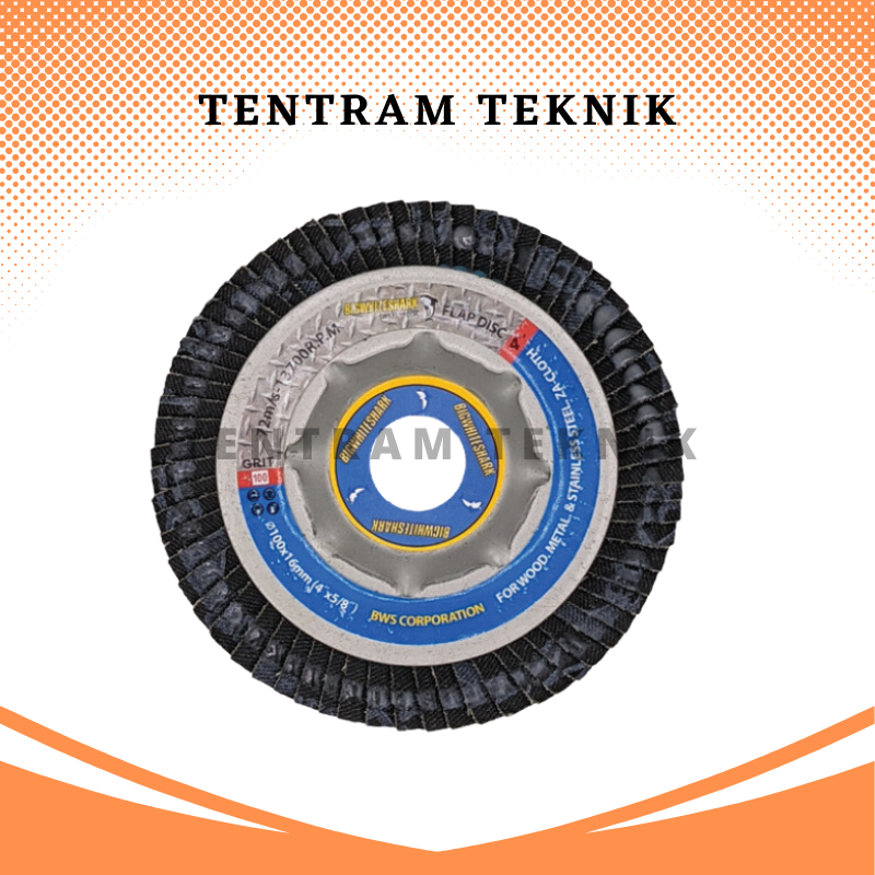 Amplas Flap Disc P-100 BWS 10 pcs / Amplas Flap Disc 4 Inch Grit 100 BWS / Amplas Susun 4" 100 BWS