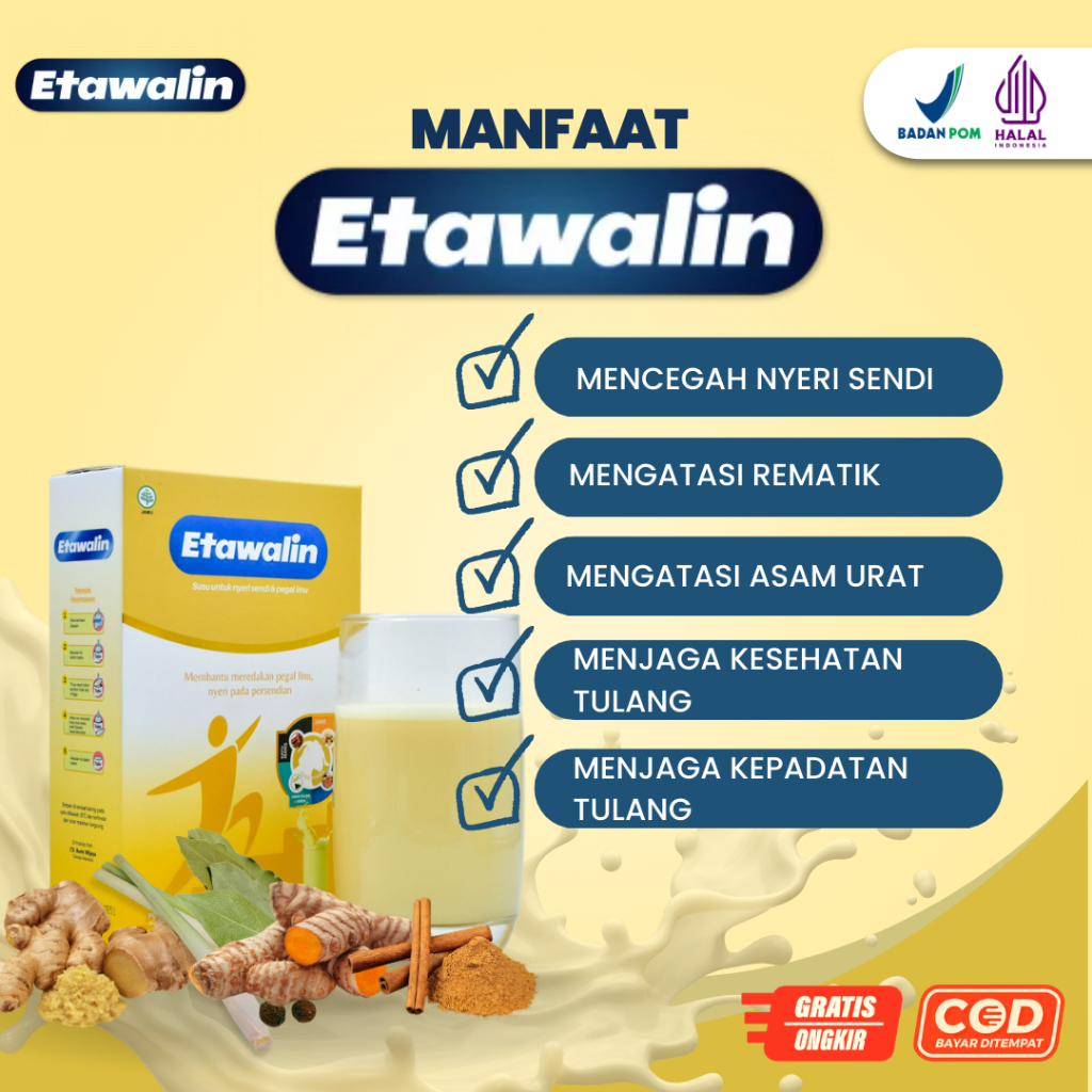 

Susu Etawalin Bantu Atasi Kebas Kesemutan Nyeri Sendi Nyeri Otot dan Tulang Rematik Asam Urat Kolesterol dengan Bahan Herbal Alami