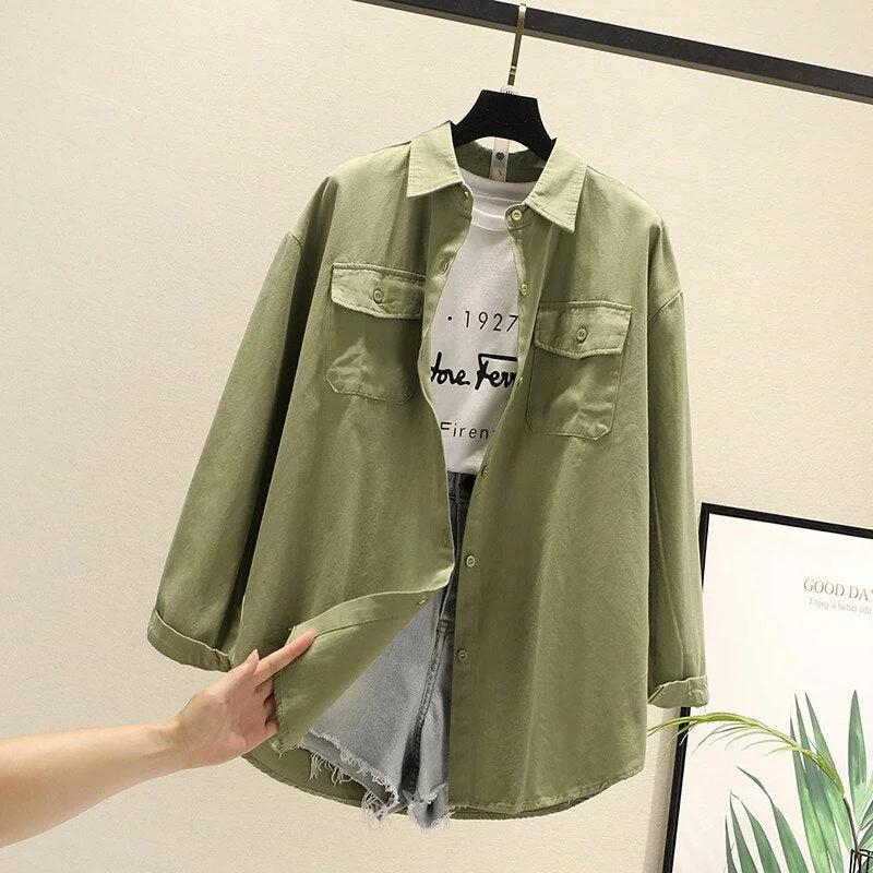 Lucy Top Kemeja Oversize - Atasan Wanita Kemeja Katun Poplin - Kemeja Polos Tangan Panjang Anti Gerah