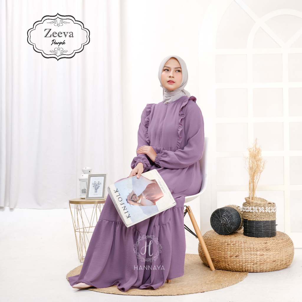ZEEVA DRESS  BY HANNAYA|MIDI DRESS|LONG DRESS|ABAYA|GAMIS AIR FLOW|GAMIS CRINKLE