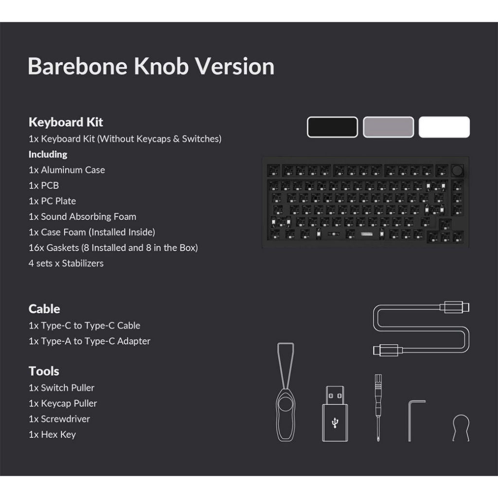 Keychron Q1 Pro QMK Barebone Knob Mechanical Gaming Keyboard