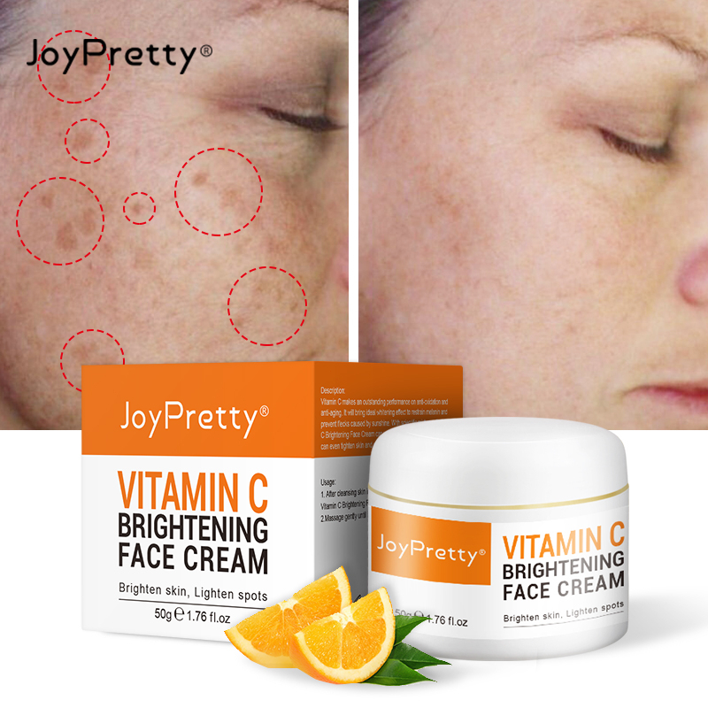 JoyPretty Vitamin C Whitening Freckle Cream Krim Penghilang Bintik 50g Krim Siang Pelembab Pencerah Wajah dengan Vitamin c