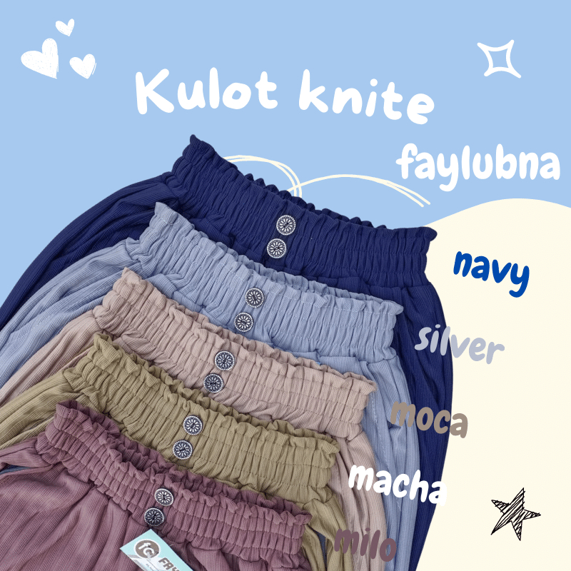 CELANA KULOT KNIT ANAK PEREMPUAN 8-16 TAHUN / KULOT KNIT PREMIUM