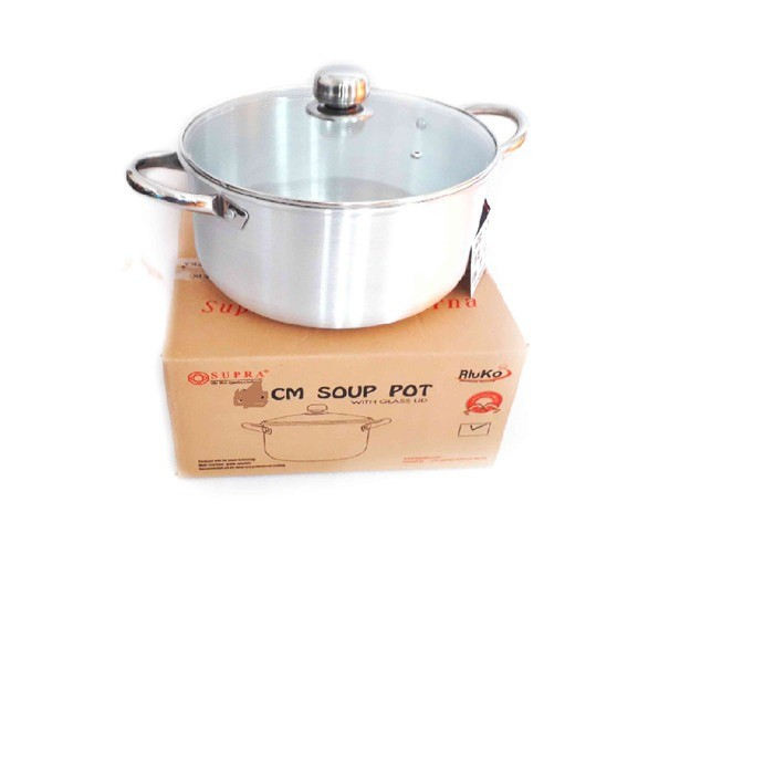 Supra Panci Soup Pot Aluko 28 Panci Steamer Soup Pot With Glass Lid