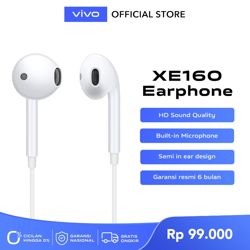 ELITEE Headset VIVO Original Hifi Handsfree Earphone Vivo With Mic XE160