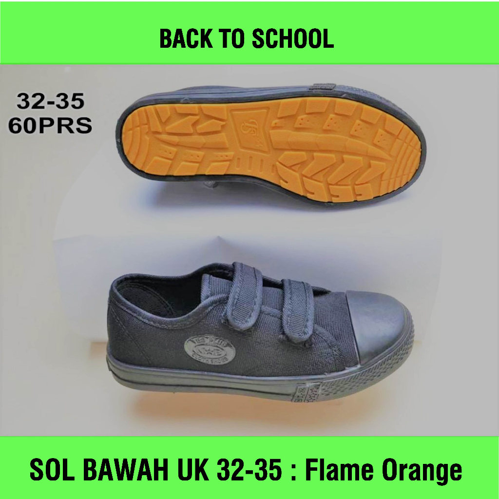 Sepatu Sekolah Anak N&amp;B Full Black Size 28-35 Winola Collection