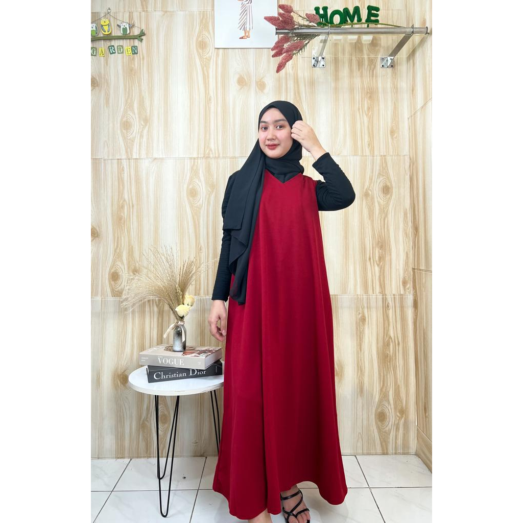 YUBIN OVERALL POLOS DRESS KOREAN LOOK MAYUNG MUSLIM JUMBO XXL BIGSIZE MURAH (LUARAN SAJA)