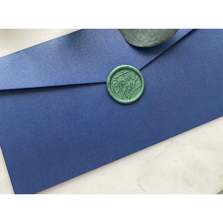 

(KSC) Open Me (Forest Green) - 1 Pcs seal wax coin sticker siap pakai ready stock (Include double tape) / souvenir pernikahan / accesories / calligraphy / journaling / undangan / hampers