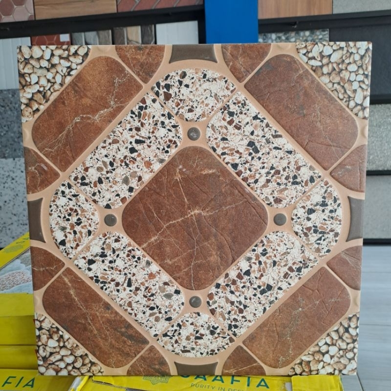 keramik lantai teras / keramik lantai garasi carport / keramik lantai kasar 40x40 ELGON BEIGE