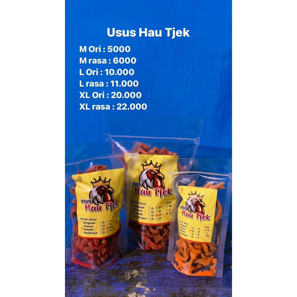

USUS HAU TJEK YUMMY CRISPY SIZE L TIDAK PEDAS
