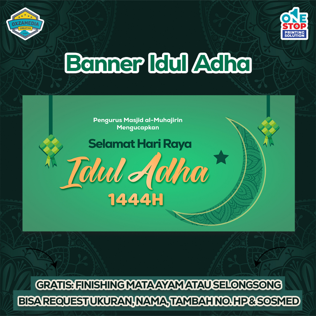 SPANDUK BANNER HARI RAYA IDUL FITRI, IDUL ADHA / GRATIS DESAIN TEMPLATE