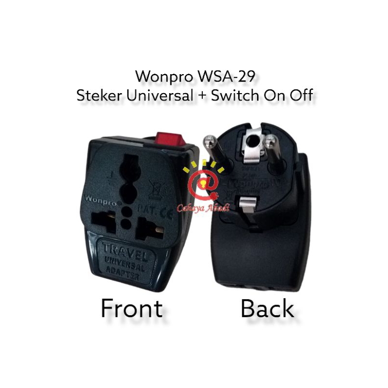 Over Steker Universal Wonpro WSA 29 / Adaptor Steker Universal Travel + Switch On Off