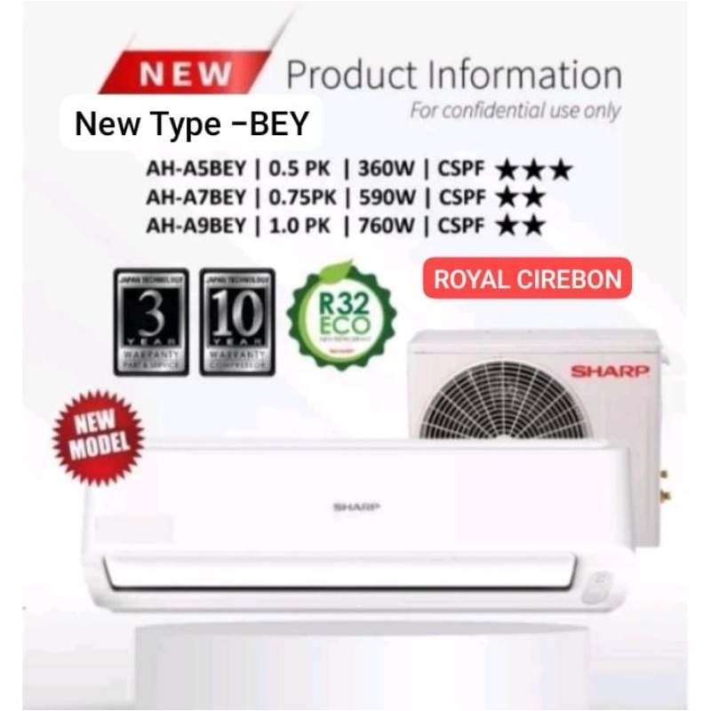 AC SHARP 0,5PK AH-A5BEY LOWWAT 340 PLUS JASA PASANG UNTUK KOTA CIREBON