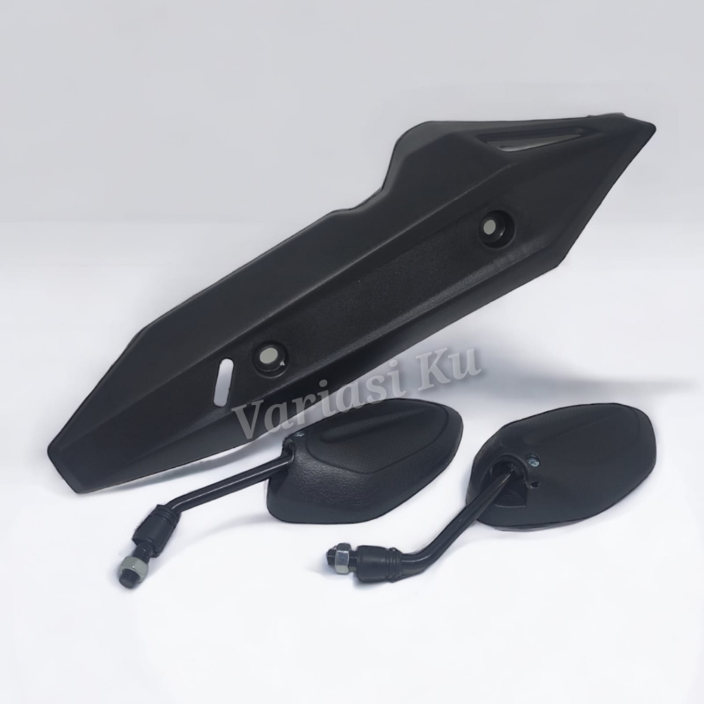 Cover Tutup Tameng Knalpot Honda Vario 150 All New Tahun 2018-2021+Spion Cembung Honda Beat Tangkai 