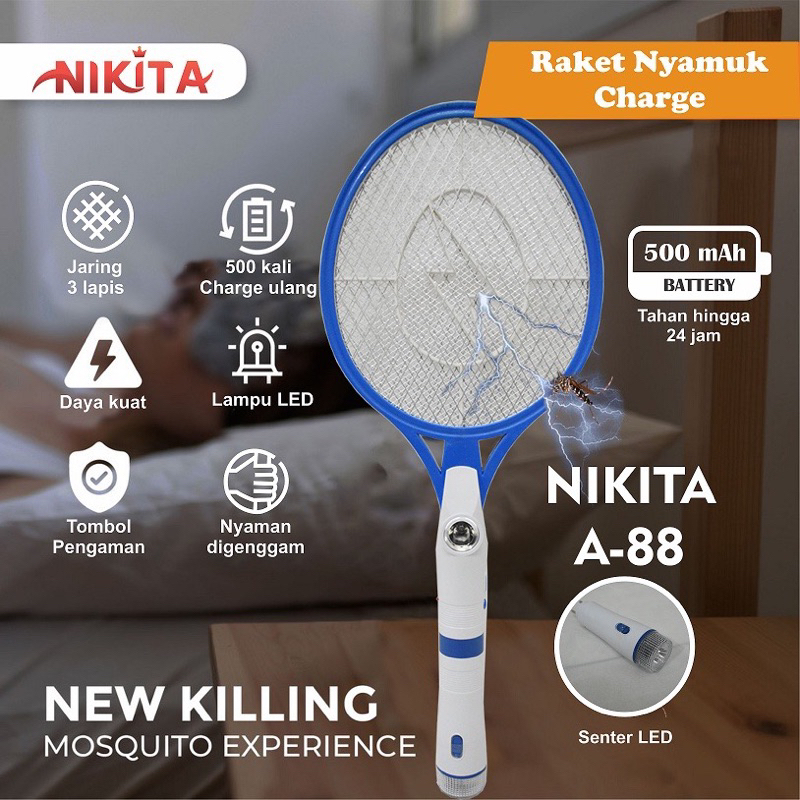 RAKET NYAMUK NIKITA A88 CHARGE