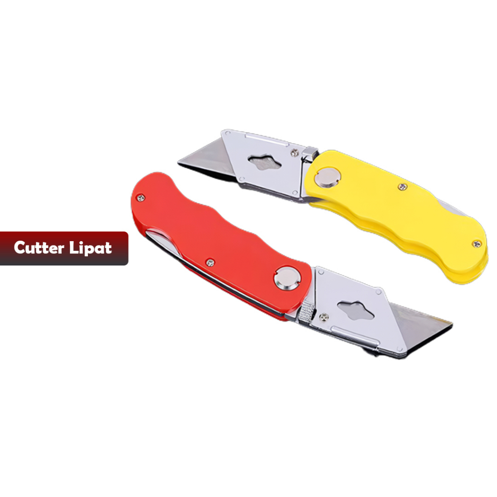 Pisau Cutter Lipat terbaru termurah, Foldable Cutter Knife refil isi 5 pcs -yoyosoo