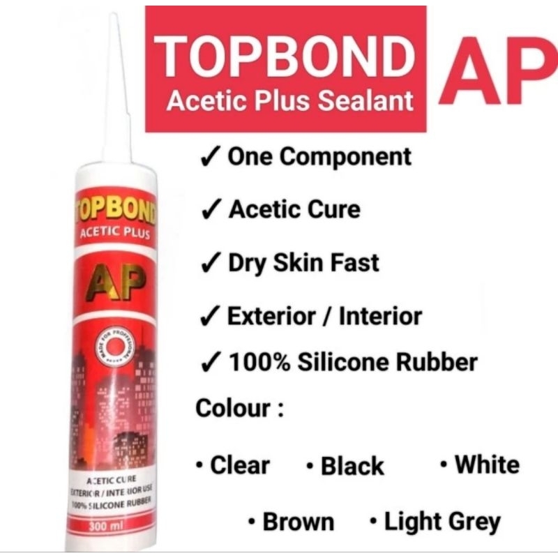 Lem Kaca/Aquarium TOPBOND AP Silicone Sealant Acetic Plus